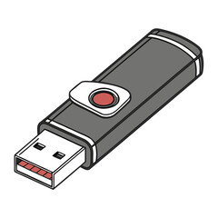 Beautiful usb flash icon disk on white background