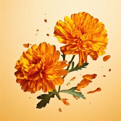 the AI Image Generator, Vibrant Orange Marigolds with Green Stems
