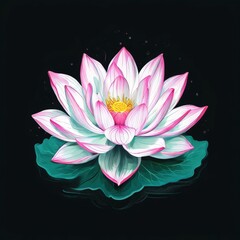 the AI Image Generator, Vibrant Pink Lotus Flower Illustration