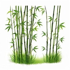 Obraz premium Vibrant Green Bamboo Stalks, the AI Image Generator,