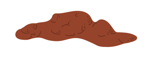 Brown blob resembling a piece of clay lying on a white surface in a simple setting