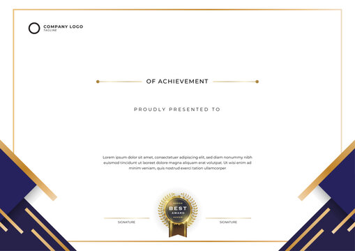 Gradient golden luxury certificate template - Powered by Adobe