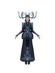 Fototapeta premium fashion illustration of a woman wearing a charming classic luxury dress for fashion design illustration needs