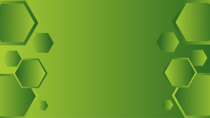 Green background with hexagon shapes 