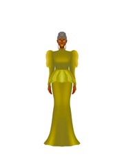 fashion illustration of a woman wearing a charming classic luxury dress for fashion design illustration needs