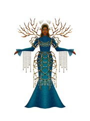 Obraz premium fashion illustration of a woman wearing a charming classic luxury dress for fashion design illustration needs
