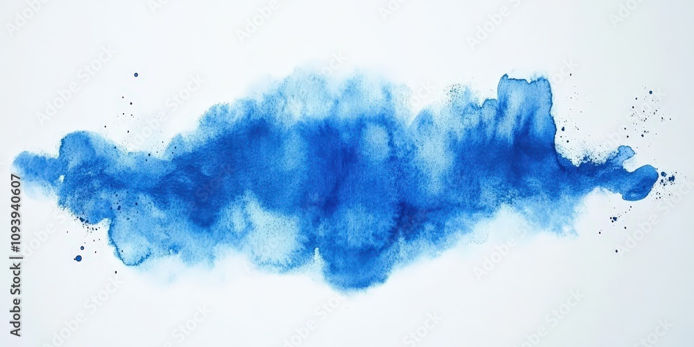 Poster abstract blue watercolor texture reflecting chaos in artistic expression with soft blends and dynami