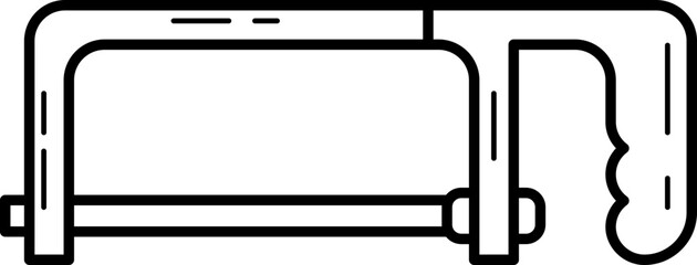hacksaw carpentry tool outline illustration