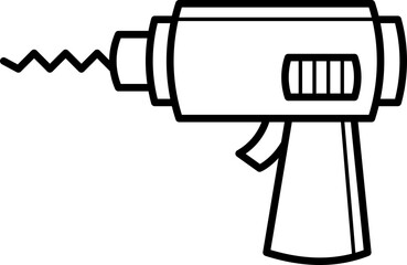 drilling machine carpentry tool outline illustration