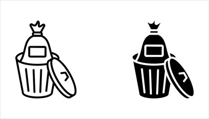 Bin icon set. Trash can collection. Trash icons set on white background