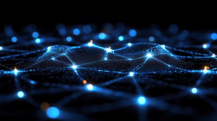 Abstract glowing blue network connection.