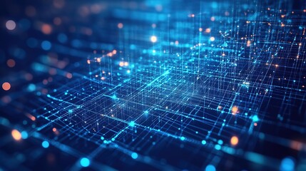 Obraz premium Abstract digital network data flow.