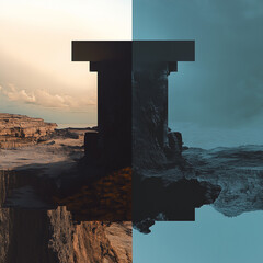 Architectural Form Blended with Desert and Dreamlike Terrain