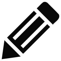 Pencil icon black color.