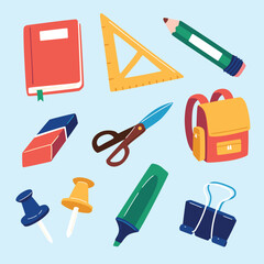 School supplies element set