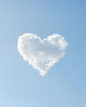 A heart shaped cloud is in the sky - generated  by ai