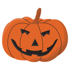 Halloween pumpkin Vector. Halloween scary pumpkin with smile, happy face. Orange pumpkin with smile for your design for the holiday Halloween.