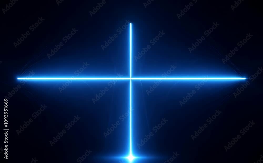 Poster glowing blue cross pattern on dark background modern abstract design evoking depth and striking visu