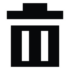 Trash icon black color.