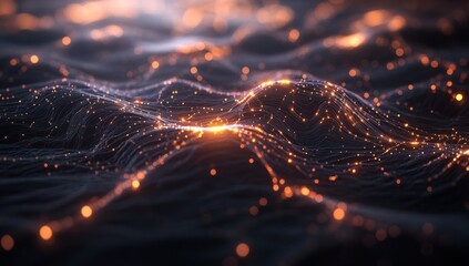 Abstract Orange Glowing Network