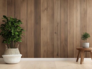 Rustic Wood-Inspired Wallpaper Design Modern Home Interior Decor Cozy Environment Minimalist Viewpoint Natural Aesthetics