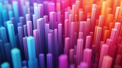 Obraz premium Vibrant abstract landscape of colorful vertical bars