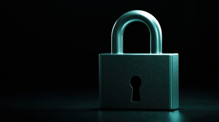 Fototapeta premium Close-up of a metallic padlock in low light