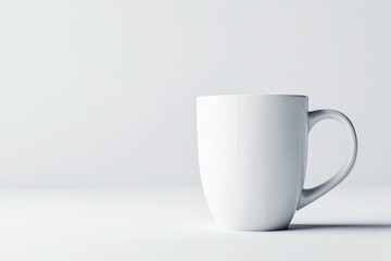 Obraz premium minimalist white mug on a clean surface
