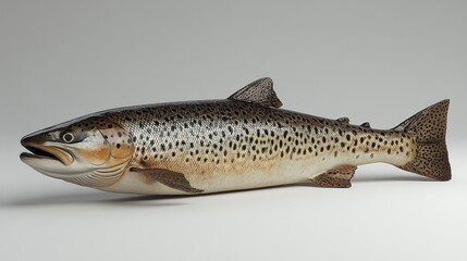 Naklejka premium Brown trout fish isolated on white background. (5)
