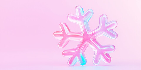 Glowing Gummy Snowflake: Single candy on lavender background.
