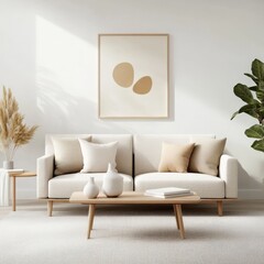 modern living room with minimalist decor and neutral colors