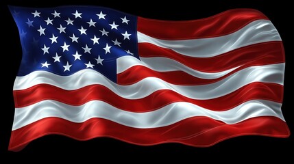 Obraz premium Waving American Flag Symbolizing Freedom and Unity