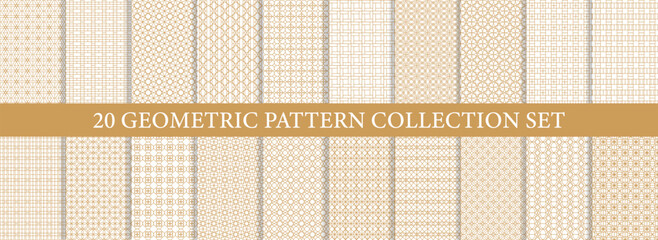 Set of Geometric seamless patterns 20. Abstract geometric hexagonal graphic design print 3d cubes pattern. Seamless geometric cubes pattern