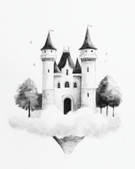 Fototapeta premium Cinderella castle with decorative elements, for birthdays,季,相关.