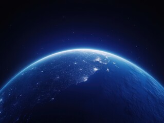 Fototapeta premium a stunning view of earth from space showcasing city lights at night
