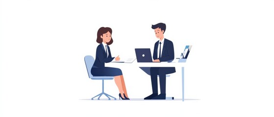 business meeting between two professionals discussing ideas