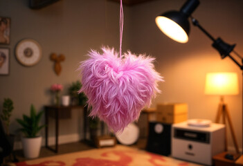 Fluffy heart in studio - generated by ai