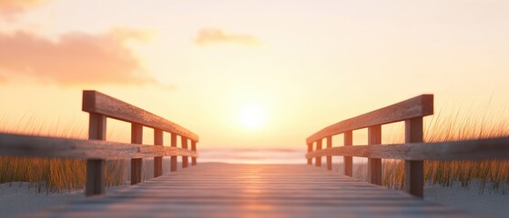 serene sunset view from a wooden pier over calm waters