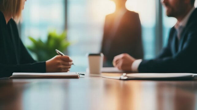 business meeting with professionals discussing ideas in a modern office