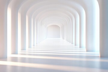 Obraz premium minimalist architectural interior with white arches and natural light