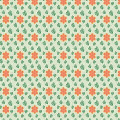  Colorful Floral Pattern with Green Leaves