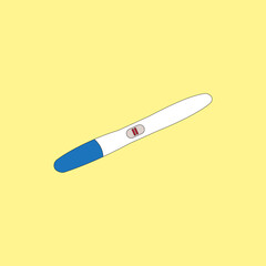 Blue Pregnancy test vector illustration. Pregnant, childbirth concept. Feminine item.