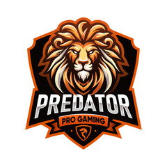 Lion head gaming logo for esport and sport mascot