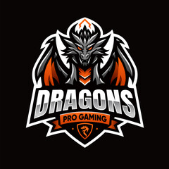 Obraz premium Hand drawn esport dragon logo design