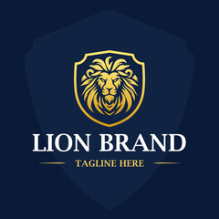 Luxury lion king logo image vector template