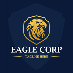Luxury eagle head logo design template