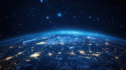 Global Network Connections at Night