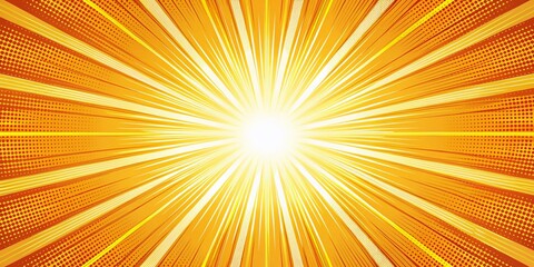 Fototapeta premium Radiant Sun Rays Background with Subtle Pattern and Copy Space for Creative Designs in Retro Pop Art Style, Perfect for Illustrations and Graphic Projects