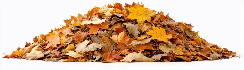 A Vibrant Pile of Autumn Leaves Displaying Warm Hues of Orange, Yellow, and Brown Creating a Cozy Seasonal Atmosphere Perfect for Fall Imagery
