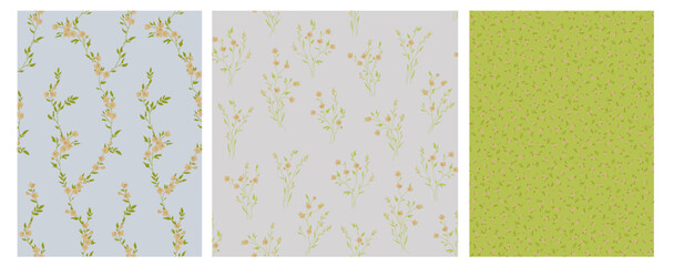 Seamless spring vector pattern with floral motif for dress fabric